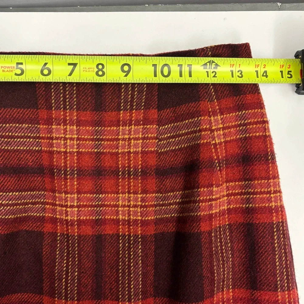 vintage 90s academia plaid wool blend skirt size 6 - Picture 6 of 9